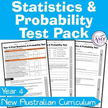 Preview of Year 4 Statistics & Probability Maths Test Pack- Australian Curriculum