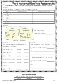 year 5 australian curriculum maths assessment number and algebra bundle