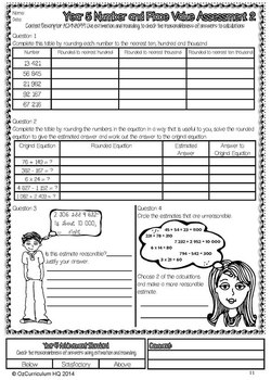 year 5 australian curriculum maths assessment number and place value