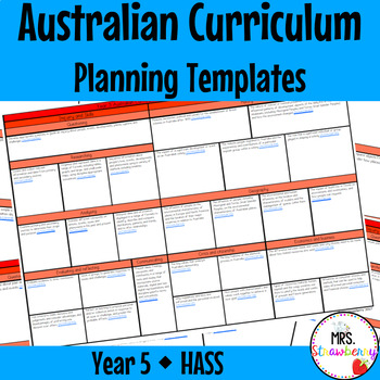 Preview of Year 5 HASS Australian Curriculum Planning Templates EDITABLE