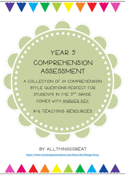 Preview of Year 5 Comprehension Assessment