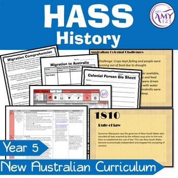 Preview of Year 5 HASS Australian Curriculum History Unit
