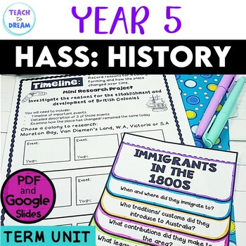 Preview of Year 5 History Australian Curriculum: HASS Life in the 1800s Digital