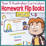 Year 5 Homework Flip Books For a Whole Term! Set 1 - Australian Curriculum.