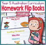 Year 5 Homework Flip Books For a Whole Term! Set 2 - Australian Curriculum.