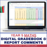 Year 5 Maths Australian Curriculum Digital Gradebook with 