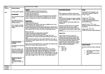 Preview of Year 5 Numeracy  Weekly Plan - addition