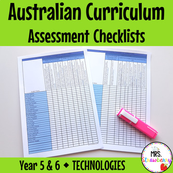 Preview of Year 5 and Year 6 TECHNOLOGIES Australian Curriculum Assessment Checklists
