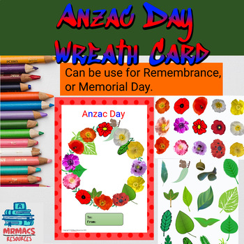 Preview of Year 5 and Year 6 Anzac Day Wreath Cards | Digital Cards using Google Slides™