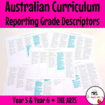 Preview of Year 5 and Year 6 THE ARTS Australian Curriculum Reporting Grade Descriptors