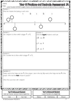 year 6 australian curriculum maths assessment fractions money and