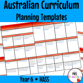 Preview of Year 6 HASS Australian Curriculum Planning Templates EDITABLE