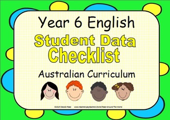 Preview of Year 6 English Student Data Checklist - Australian Curriculum