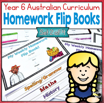 Preview of Year 6 Homework Flip Books For a Whole Term! Set 2 - Australian Curriculum.