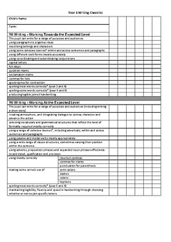 Year 6 Narrative Writing assessment Checklist by Mr J's Classroom