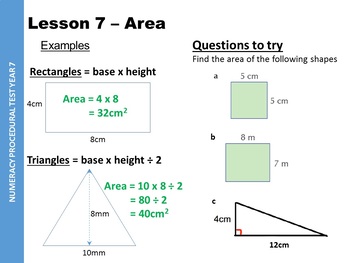 Preview of Year 7 (6th Grade) Numeracy starters BUNDLE- 585 Sildes - Examples and questions