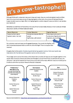 Preview of Year 7-9 Economics and Business Worksheet