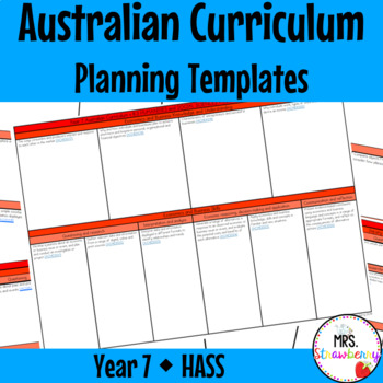 Preview of Year 7 HASS Australian Curriculum Planning Templates EDITABLE