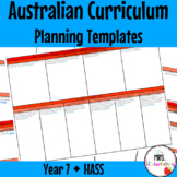 Year 7 HASS Australian Curriculum Planning Templates EDITABLE