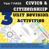Year 7 Civics & Citizenship Unit: 3 Revision Activities