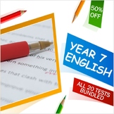 Year 7 English Tests - Spelling, Grammar, Comprehension & 