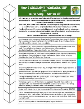 year 7 geography homework ten by socialscienceteachingmrsdunn tpt