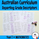 Year 7 MATHEMATICS Australian Curriculum Reporting Grade D