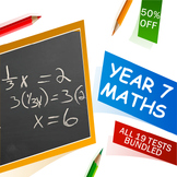 Year 7 Math Revision Tests with Answer Pages (ALL 19 TESTS