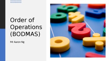 Preview of Year 7 Mathematics Order of Operations - PowerPoint Lesson (Part 3)