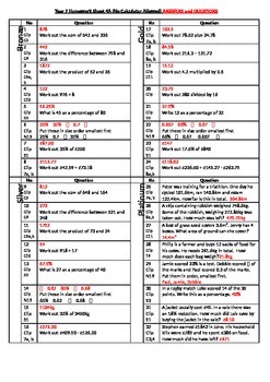 year 7 homework sheets