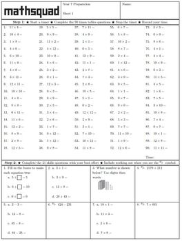 year 7 preparation worksheets by mathsquad teachers pay teachers