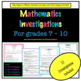 Year 7 to 10 Mathematics Investigations