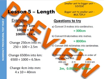 Preview of Year 8 (7th grade) Numeracy starters BUNDLE 981 slides with worked examples & qs