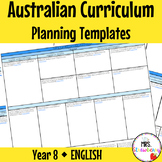Year 8 ENGLISH Australian Curriculum Planning Templates EDITABLE