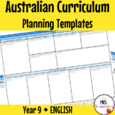 Year 9 ENGLISH Australian Curriculum Planning Templates EDITABLE