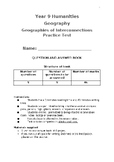 Year 9 Geography - Geographies of Interconnections Test an