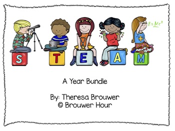 Preview of Year Bundle Kindergarten STEAM Centers or Whole Group