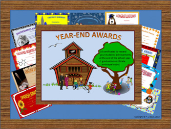 Preview of Year End Achievement Awards Certificates Distance Learning