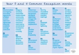 Year Five & Year Six Common Exception Word Mat
