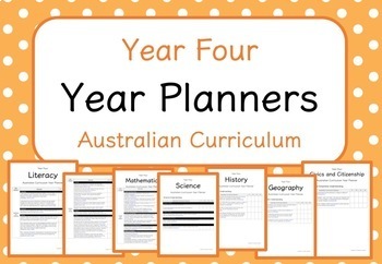 Preview of Year Four - Year Planners (Australian Curriculum)