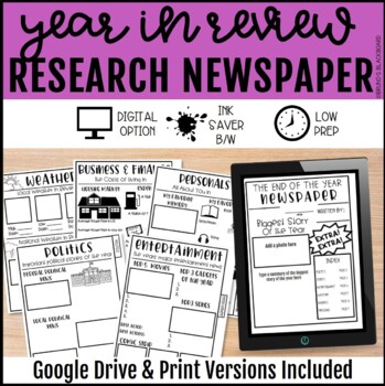 Preview of Year In Review Newspaper Research Project