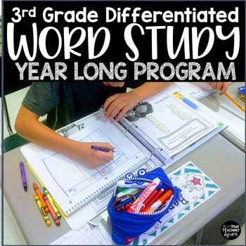 Preview of Year Long 3rd Grade Differentiated Word Study Spelling Unit Editable