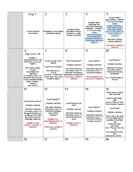 Preview of Year Long 7th Grade ELA Instructional Calendar Supplemental StudySync