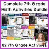 Year Long 7th Grade Math Activities Bundle