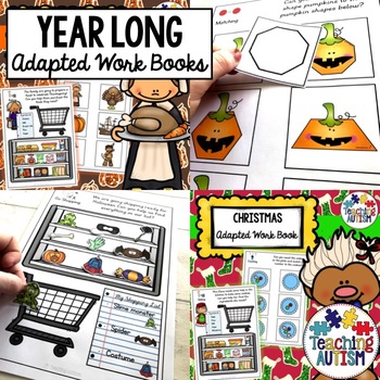 Preview of Year Long Adapted Binders for Special Education | Adapted Books