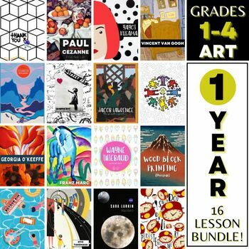 Preview of Year Long Art Curriculum w/ Fun Monthly Activity Books, Projects & Lesson Plans