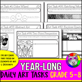 Year-Long Art Lessons Art Task Cards, 190 Drawing Prompts,