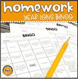 Year Long Homework Bingo Non Traditional | Distance Learning