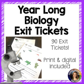 Preview of Year Long Biology Exit Ticket Bundle