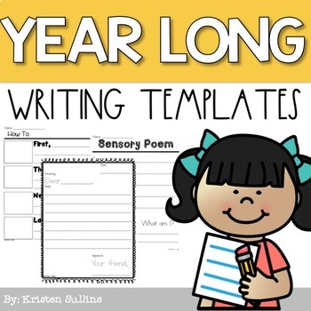Preview of Year Long Blank Writing Templates & Pages